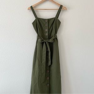 Button Front Midi Dress